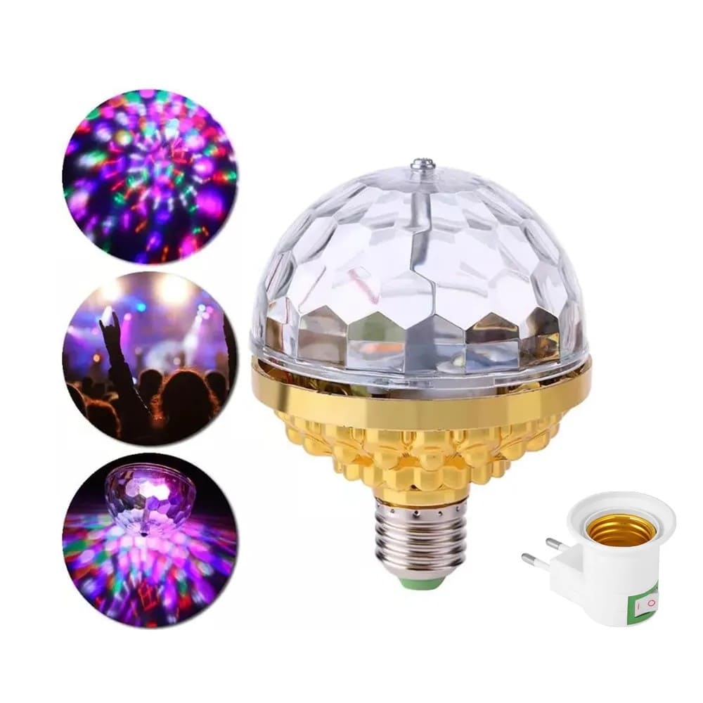 5 Lampade LED E27 Magiche Rotanti – Sfera di Cristallo per DJ, Feste ed Eventi