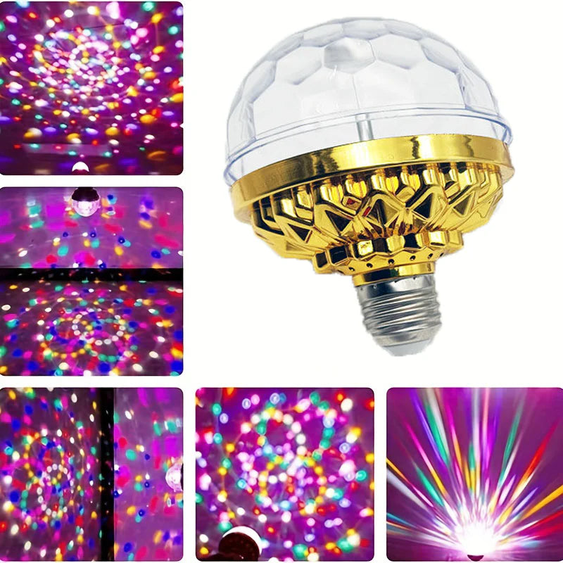 5 Lampade LED E27 Magiche Rotanti – Sfera di Cristallo per DJ, Feste ed Eventi